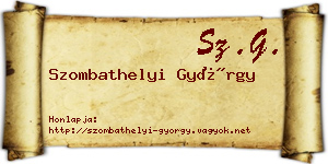 Szombathelyi György névjegykártya